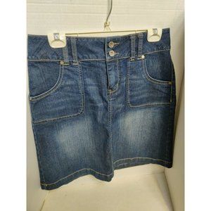 Fashion Bug Short Denim Jean Skirt Size 8 Waist 16.5” Length 20”
